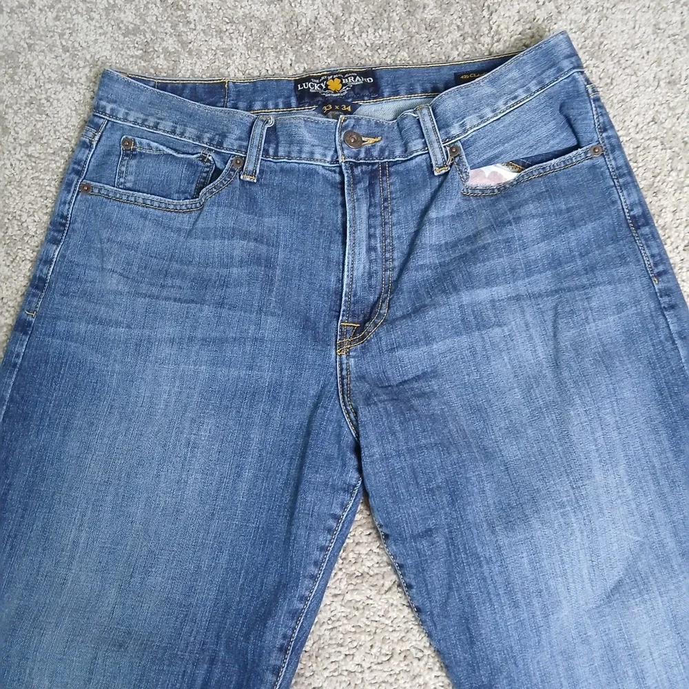 Lucky Brand 425 Classic Straight Mens Jeans Blue Medium Wash 33x34